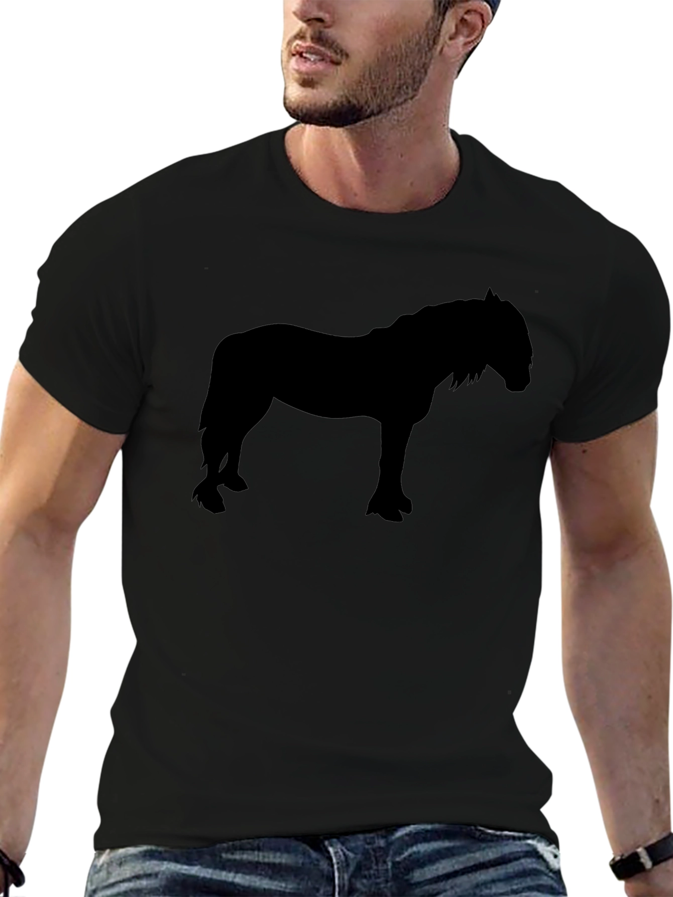 Horse Silhouette Black T-Shirt