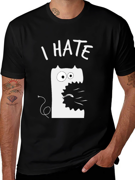I Hate Spaghetti Monster Graphic Tee - Black Cotton T-Shirt