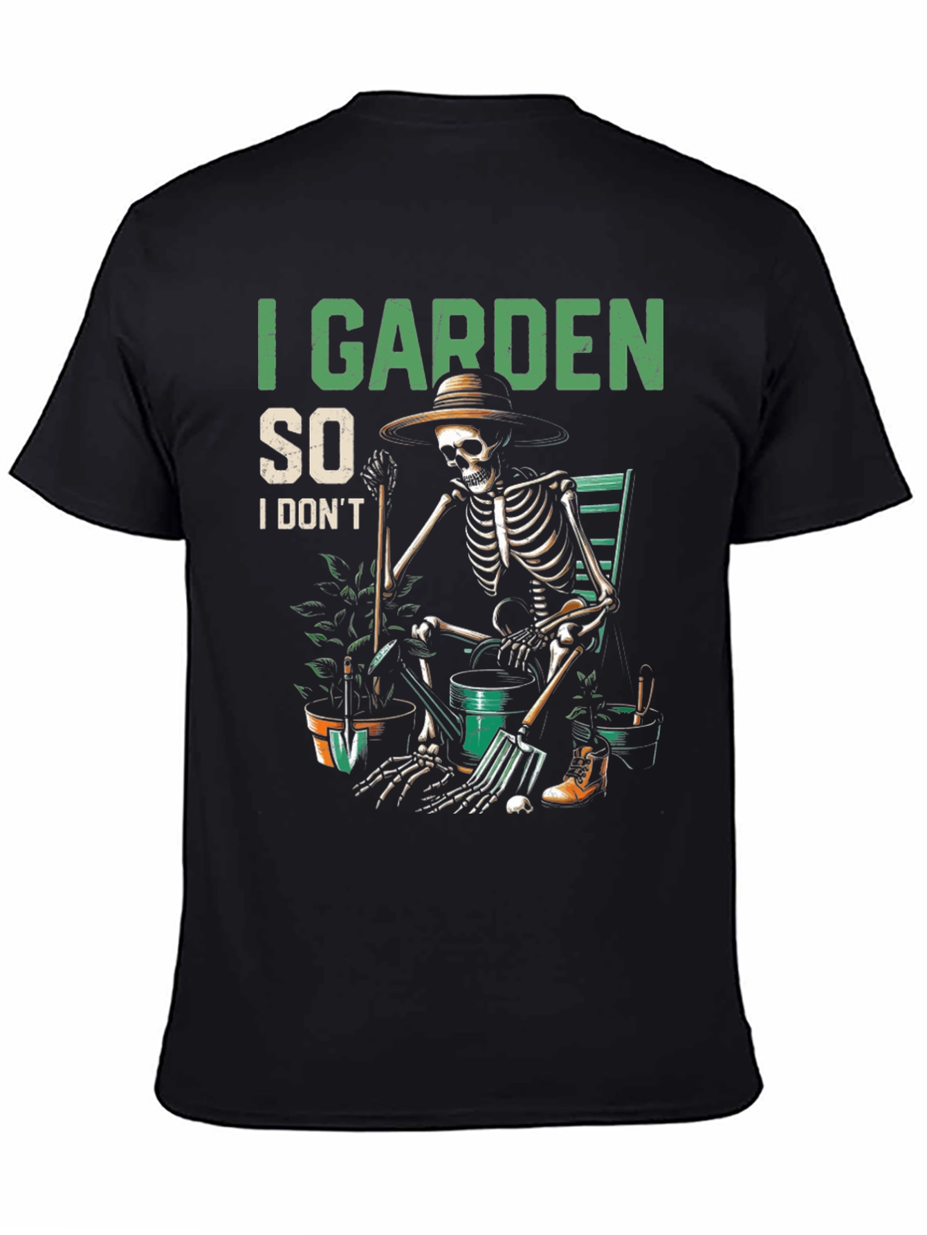 I Garden So I Dont Kill People Skeleton T-Shirt