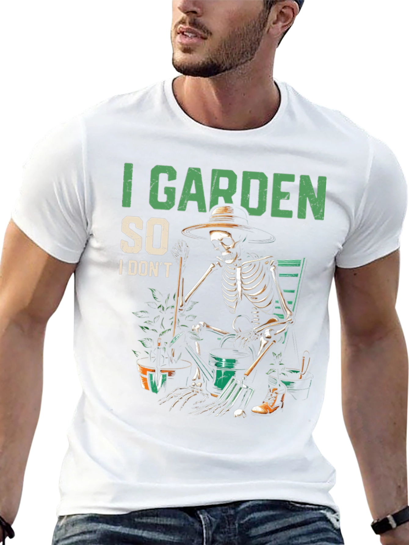 I Garden So I Dont Kill People Skeleton T-Shirt