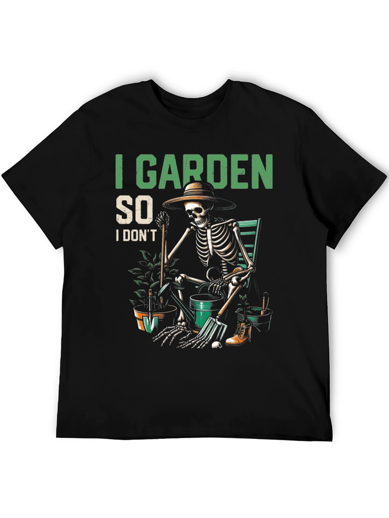 I Garden So I Dont Kill People Skeleton T-Shirt