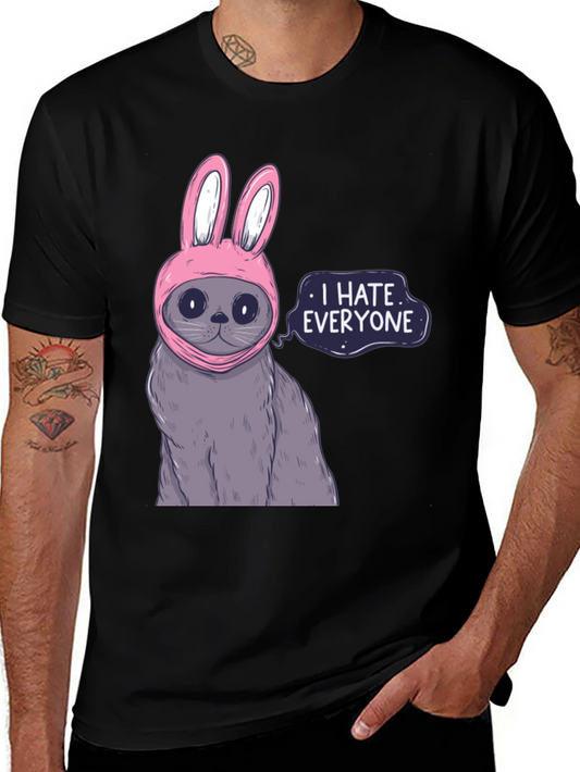 I Hate Everyone Cat T-Shirt - Funny Bunny