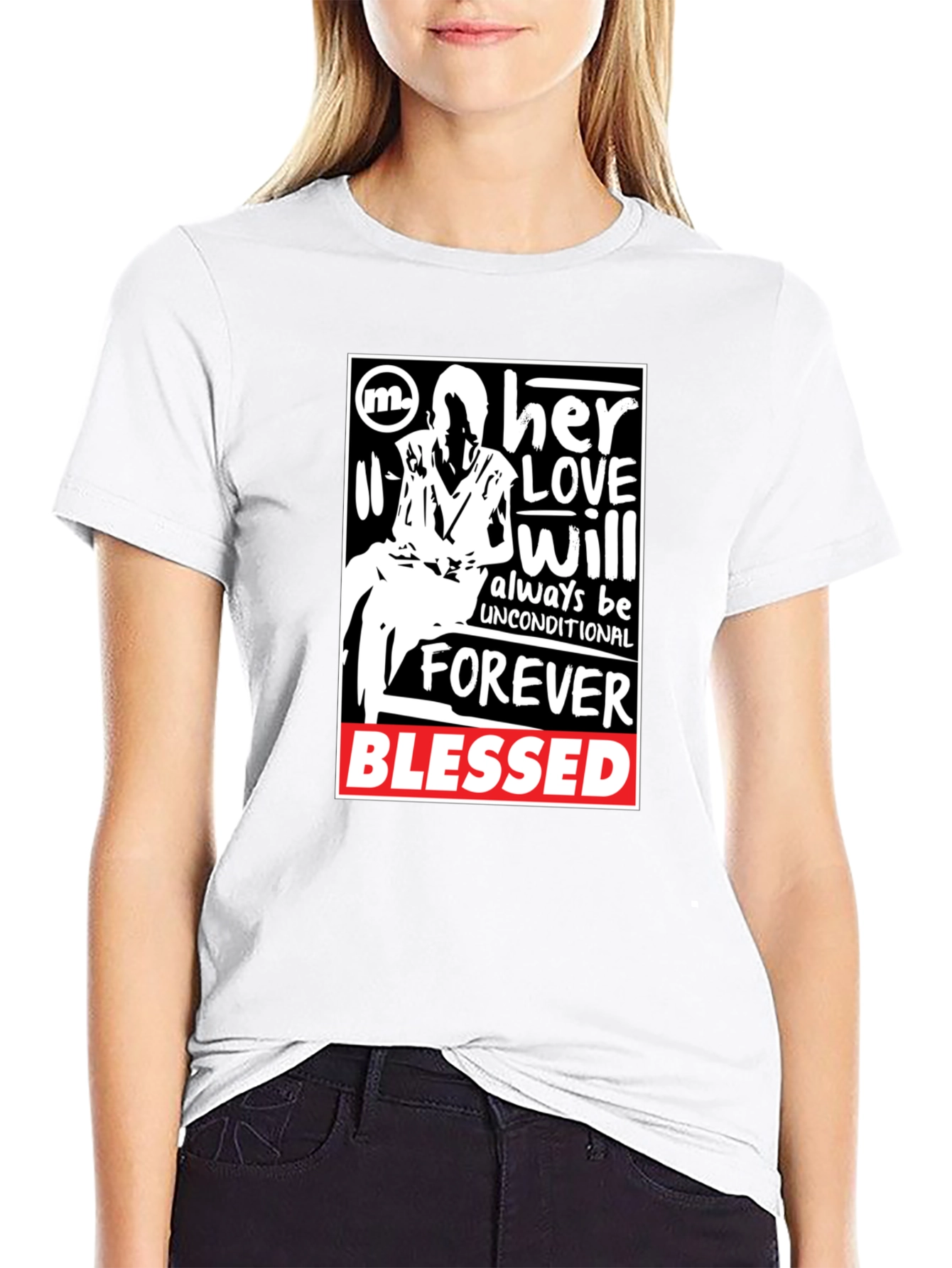 Her Love Unconditional Black Graphic T-Shirt