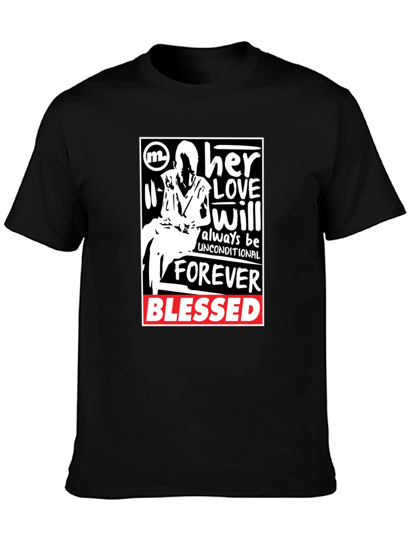 Her Love Unconditional Black Graphic T-Shirt