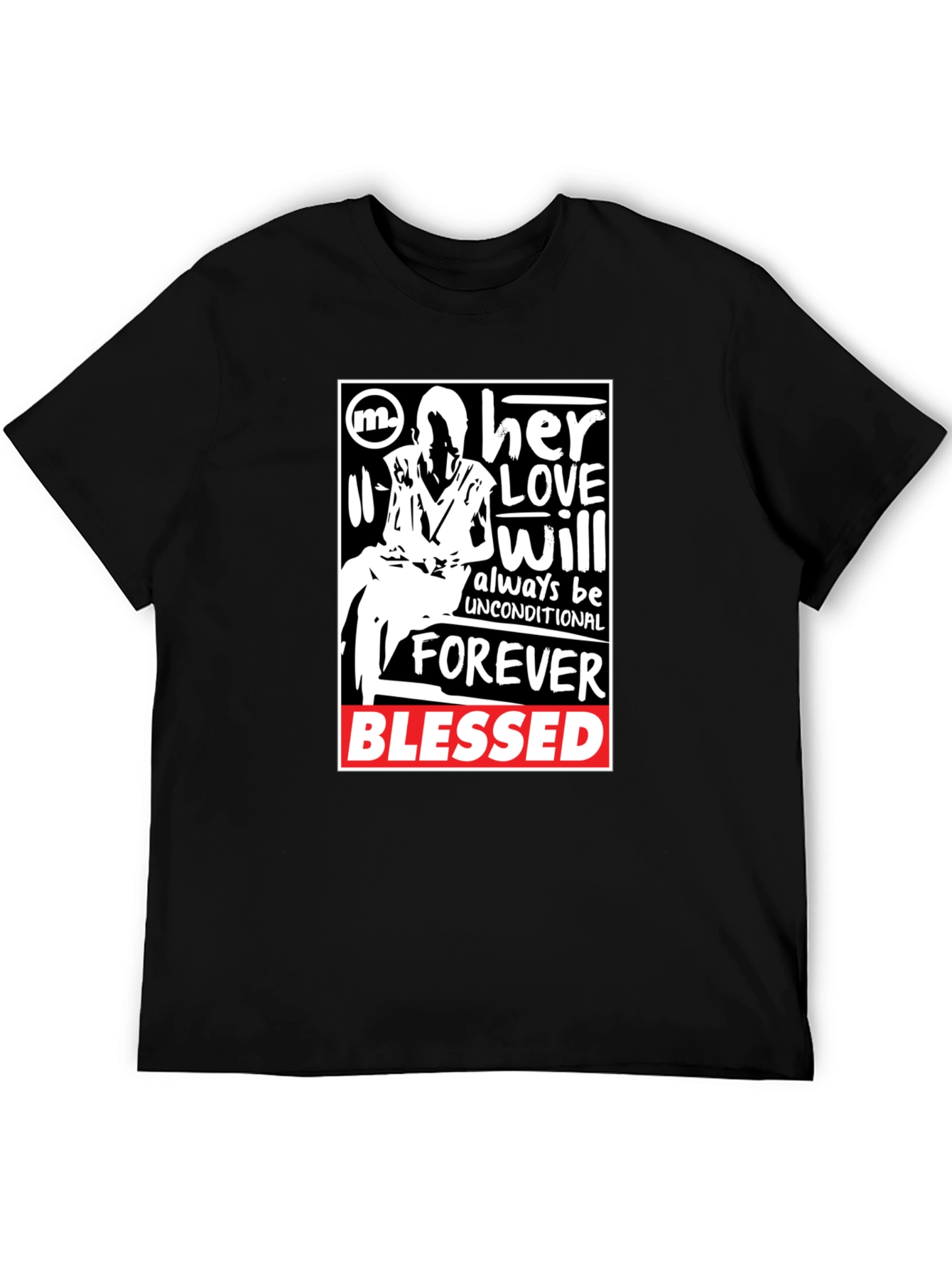 Her Love Unconditional Black Graphic T-Shirt