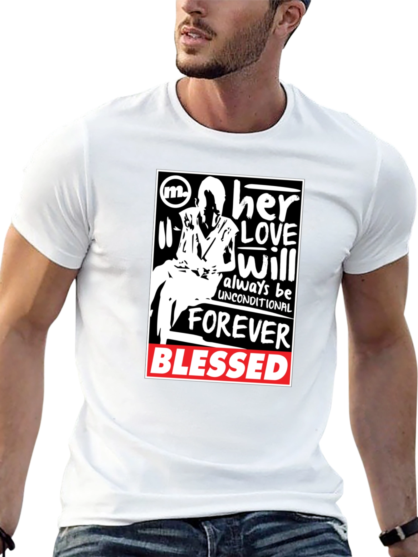 Her Love Unconditional Black Graphic T-Shirt
