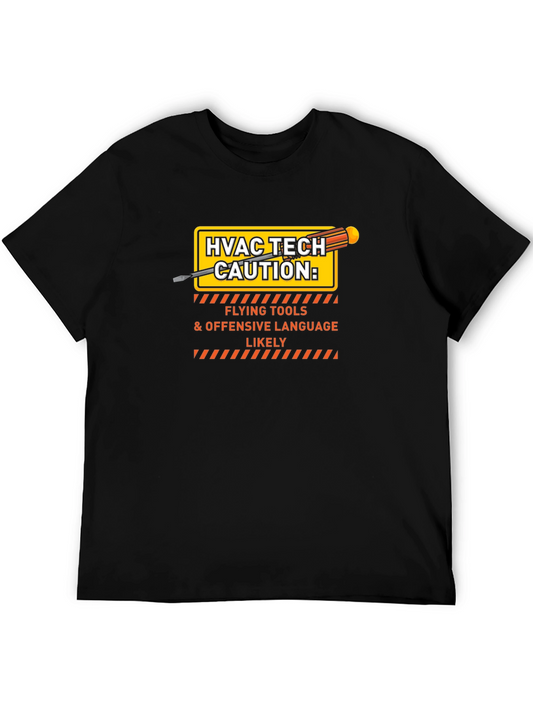 HVAC Tech Caution T-Shirt - Flying Tools