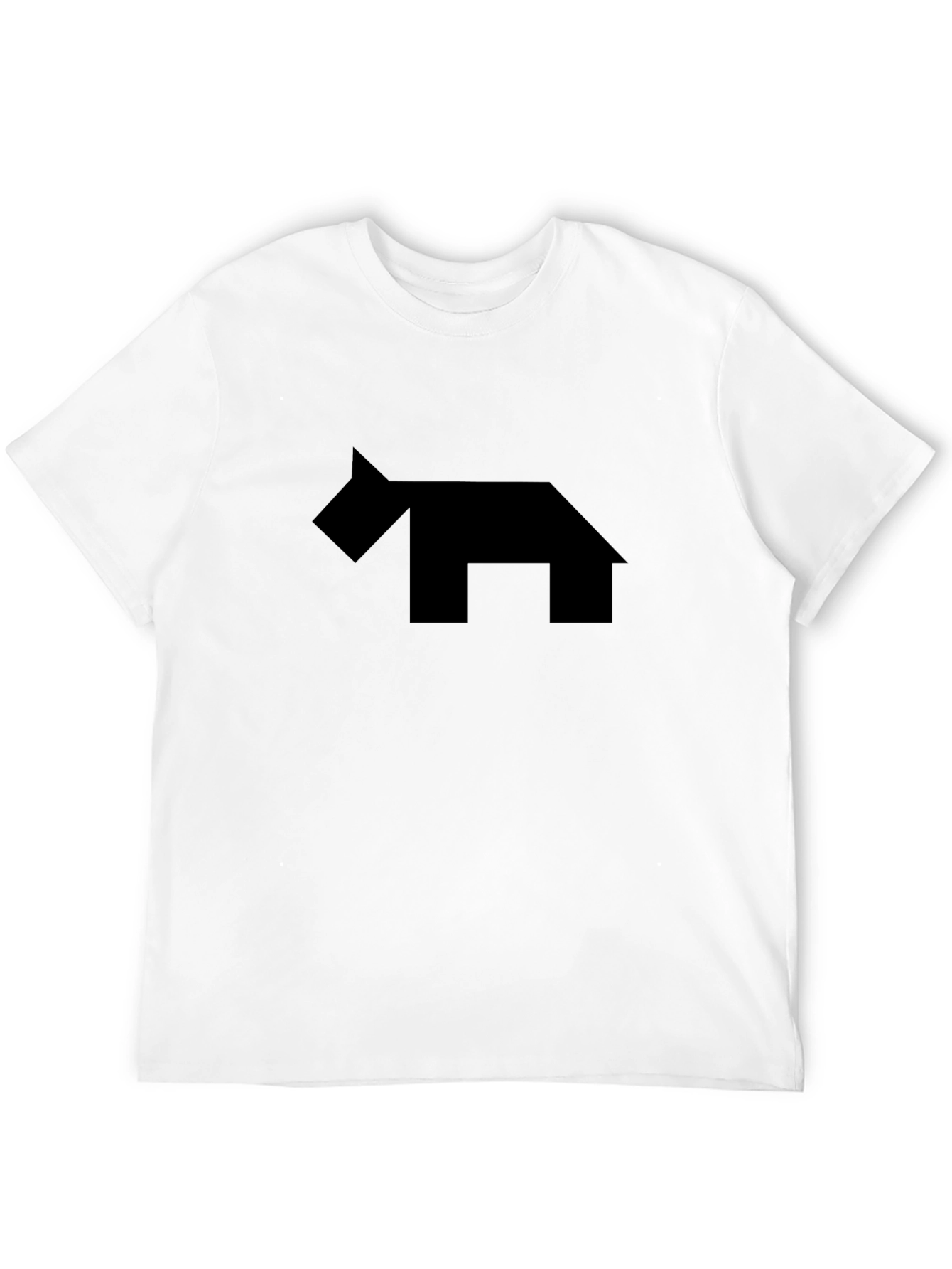 Abstract Dog Graphic Black T-Shirt