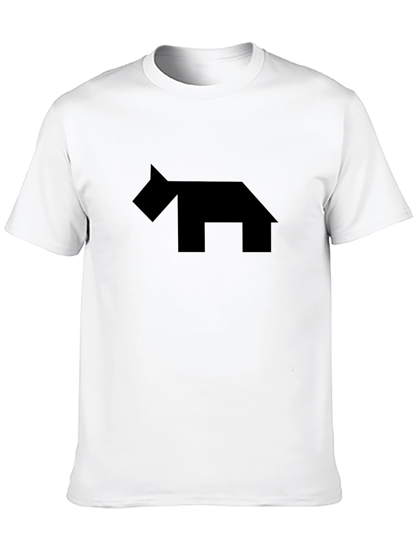 Abstract Dog Graphic Black T-Shirt