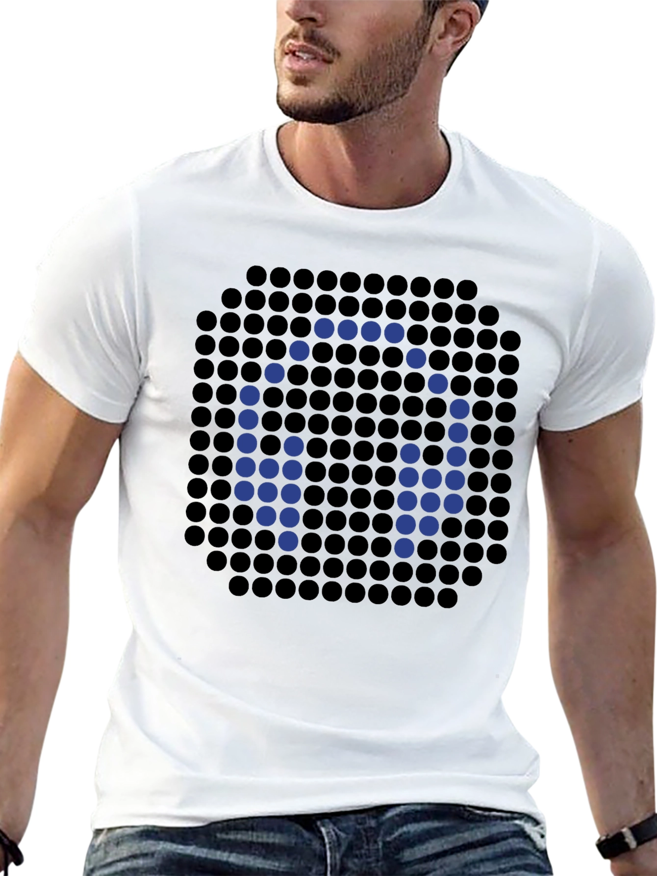 Headphone Pixel Art Black T-Shirt