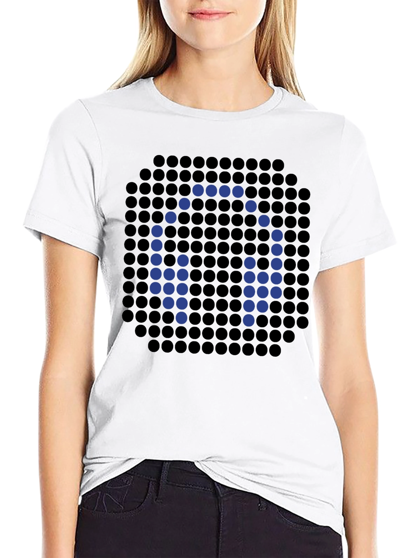 Headphone Pixel Art Black T-Shirt