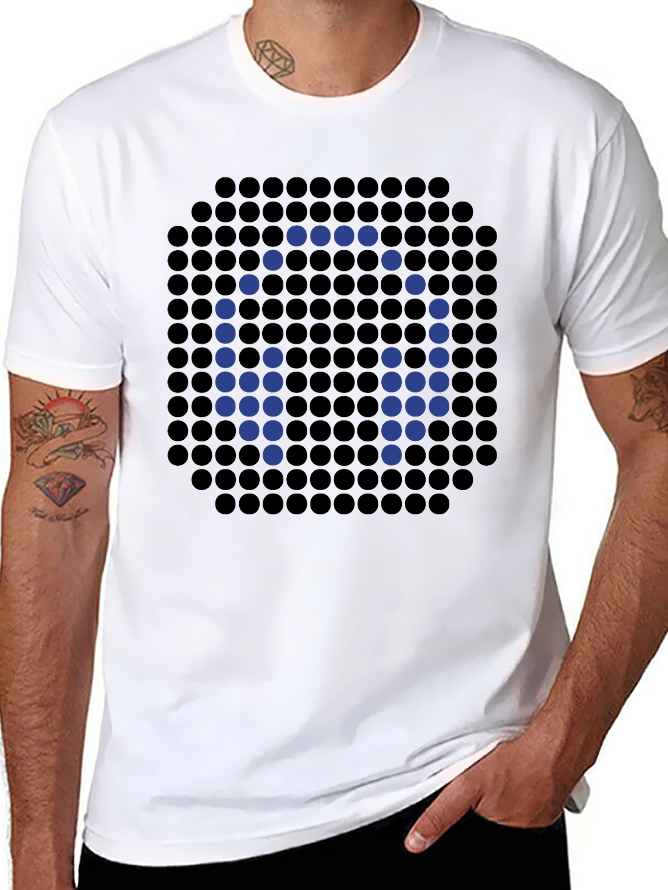 Headphone Pixel Art Black T-Shirt