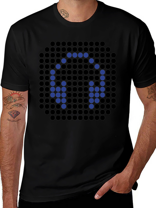 Headphone Pixel Art Black T-Shirt