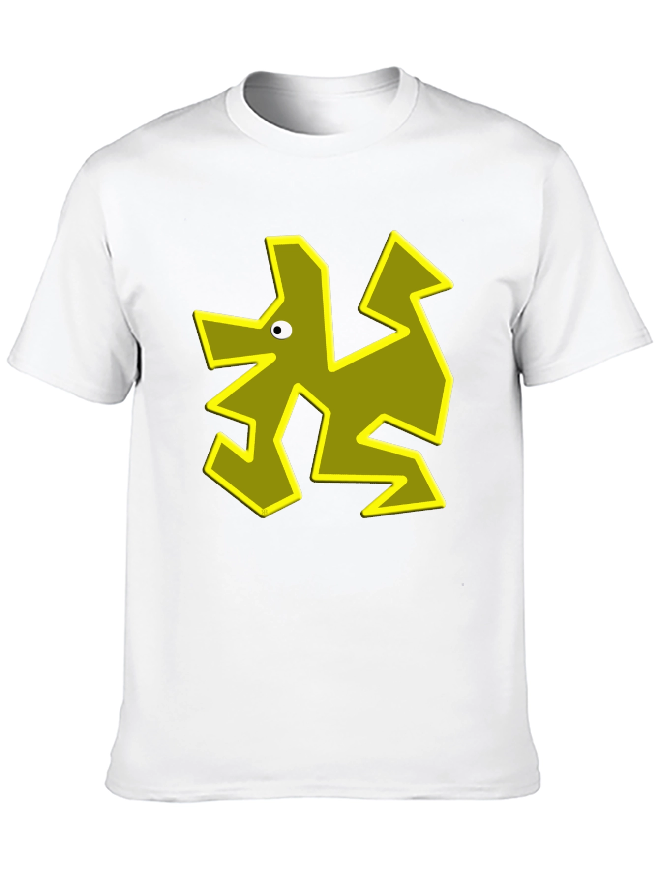 Abstract Geometric Dog Graphic Tee - Black