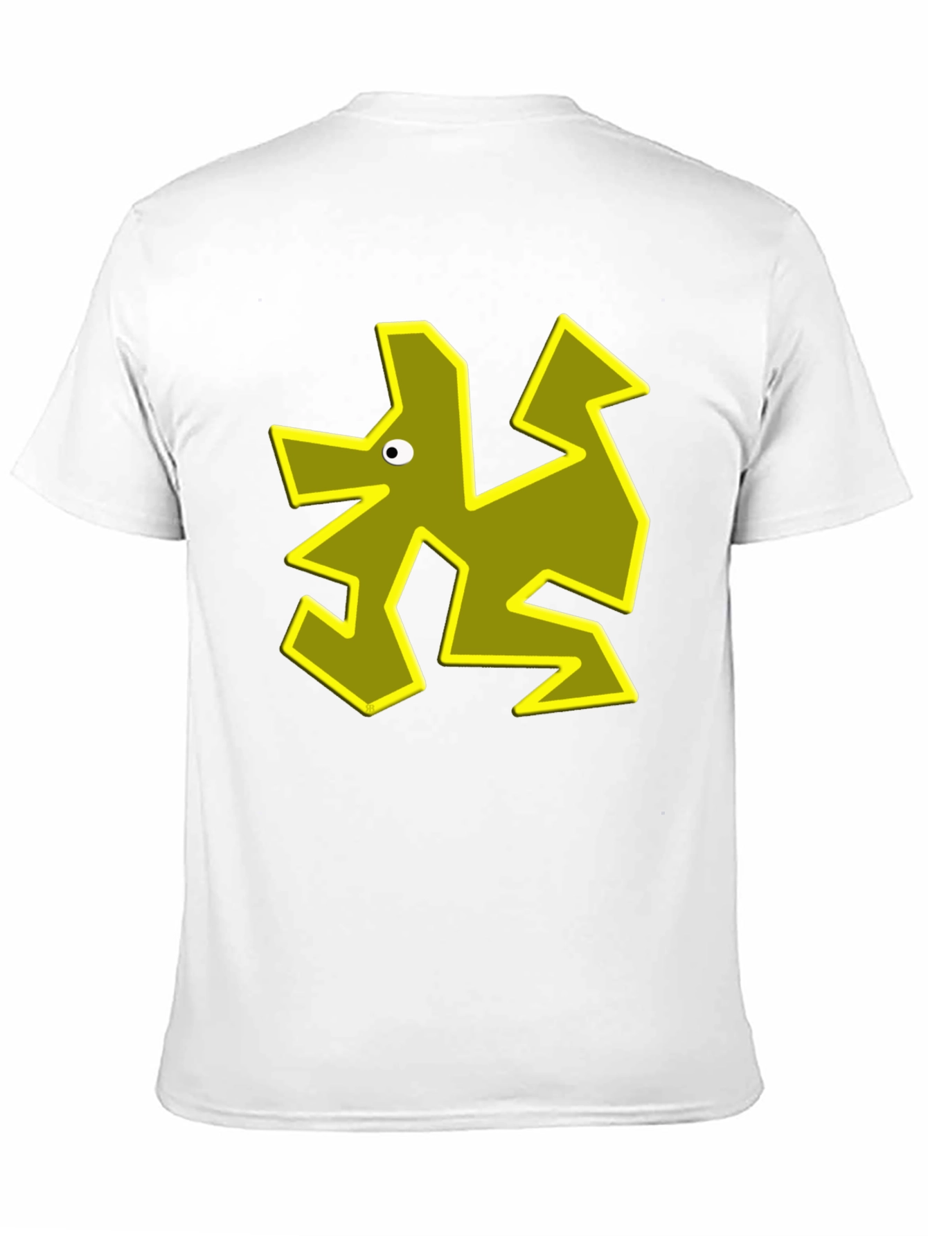 Abstract Geometric Dog Graphic Tee - Black