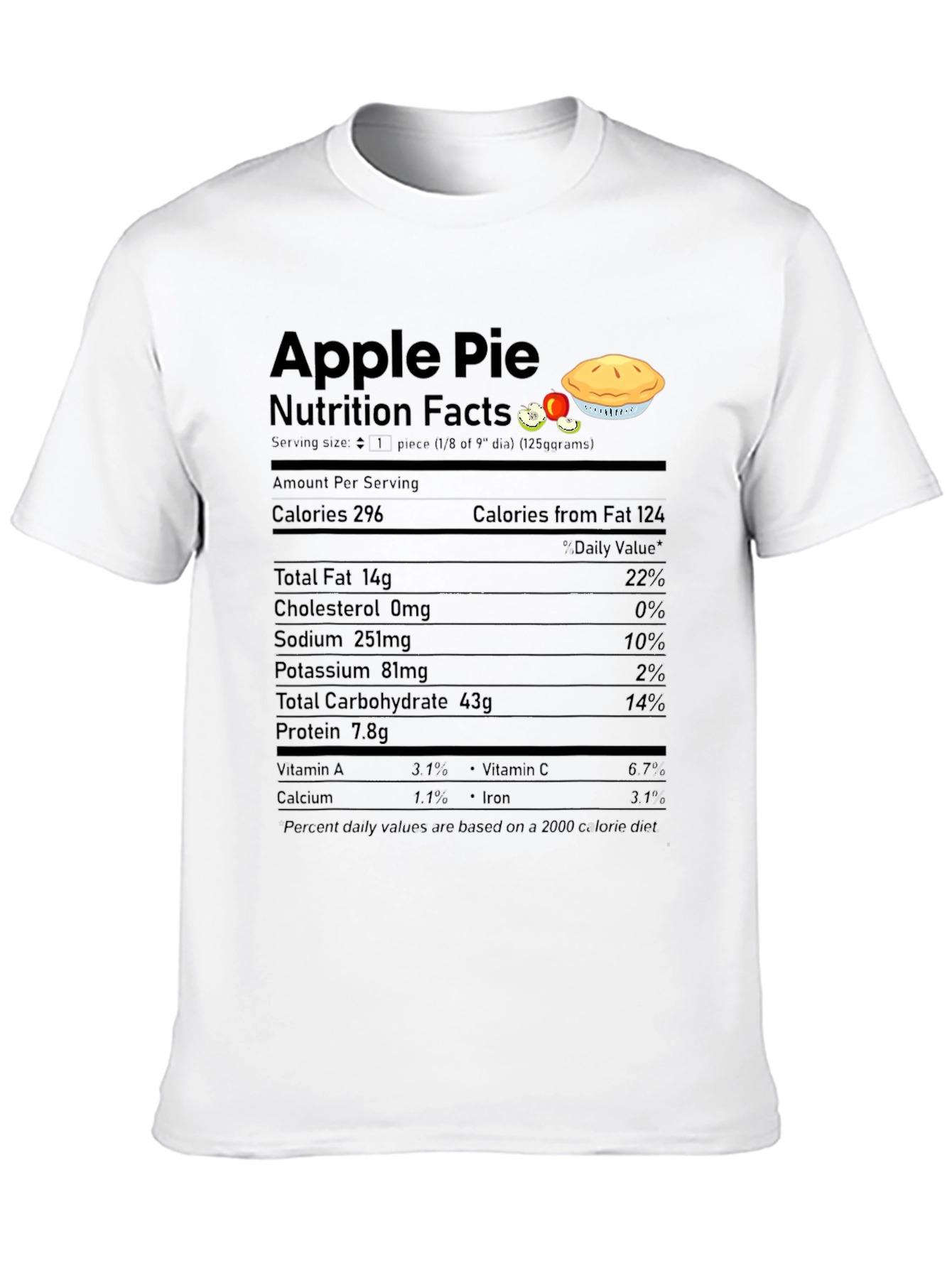 Apple Pie Nutrition Facts Graphic T-Shirt