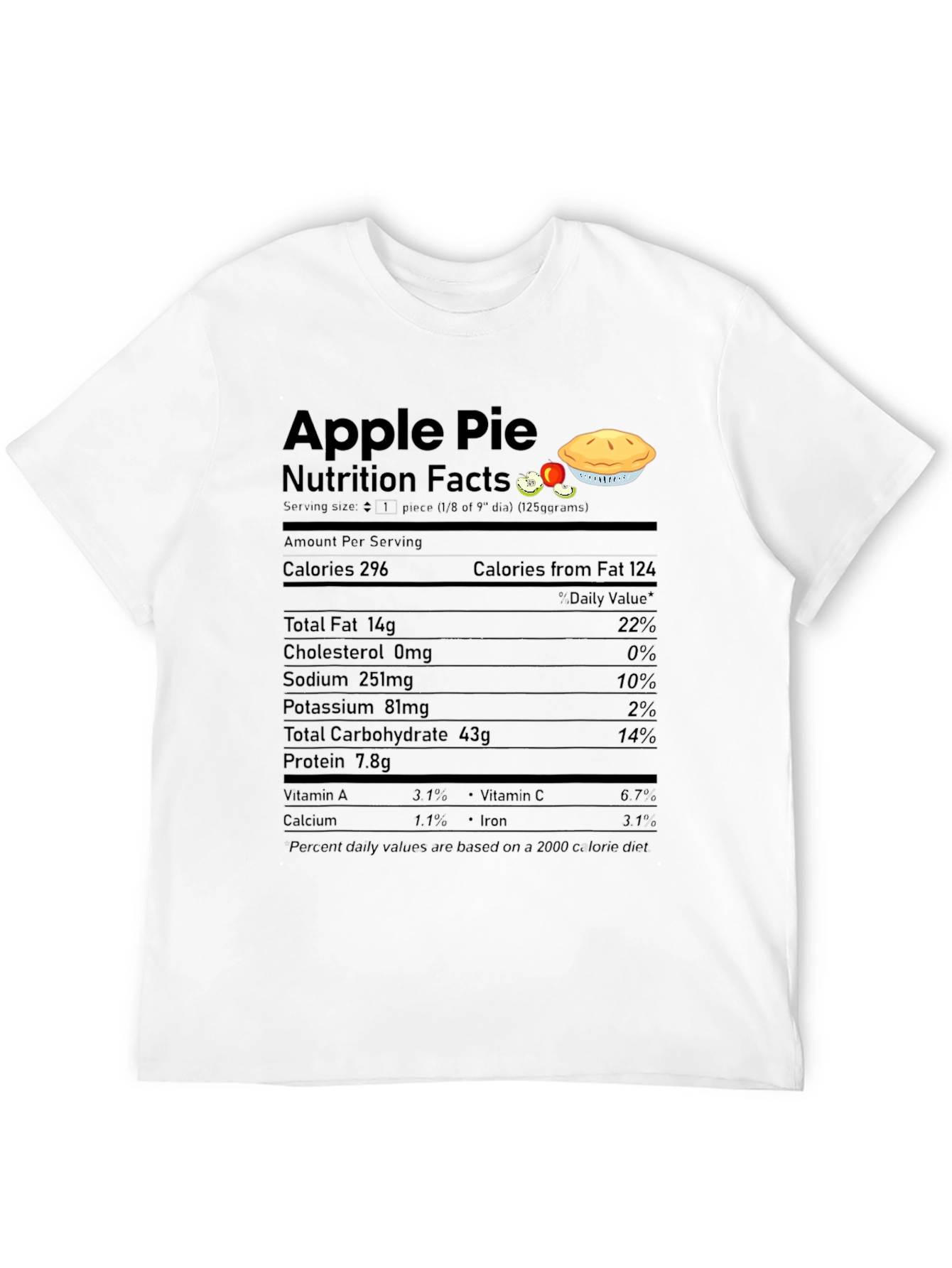 Apple Pie Nutrition Facts Graphic T-Shirt
