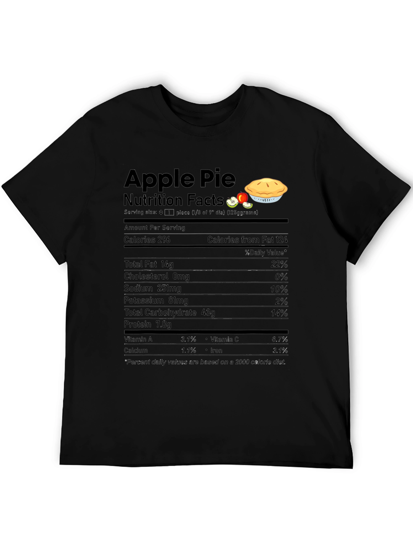 Apple Pie Nutrition Facts Graphic T-Shirt