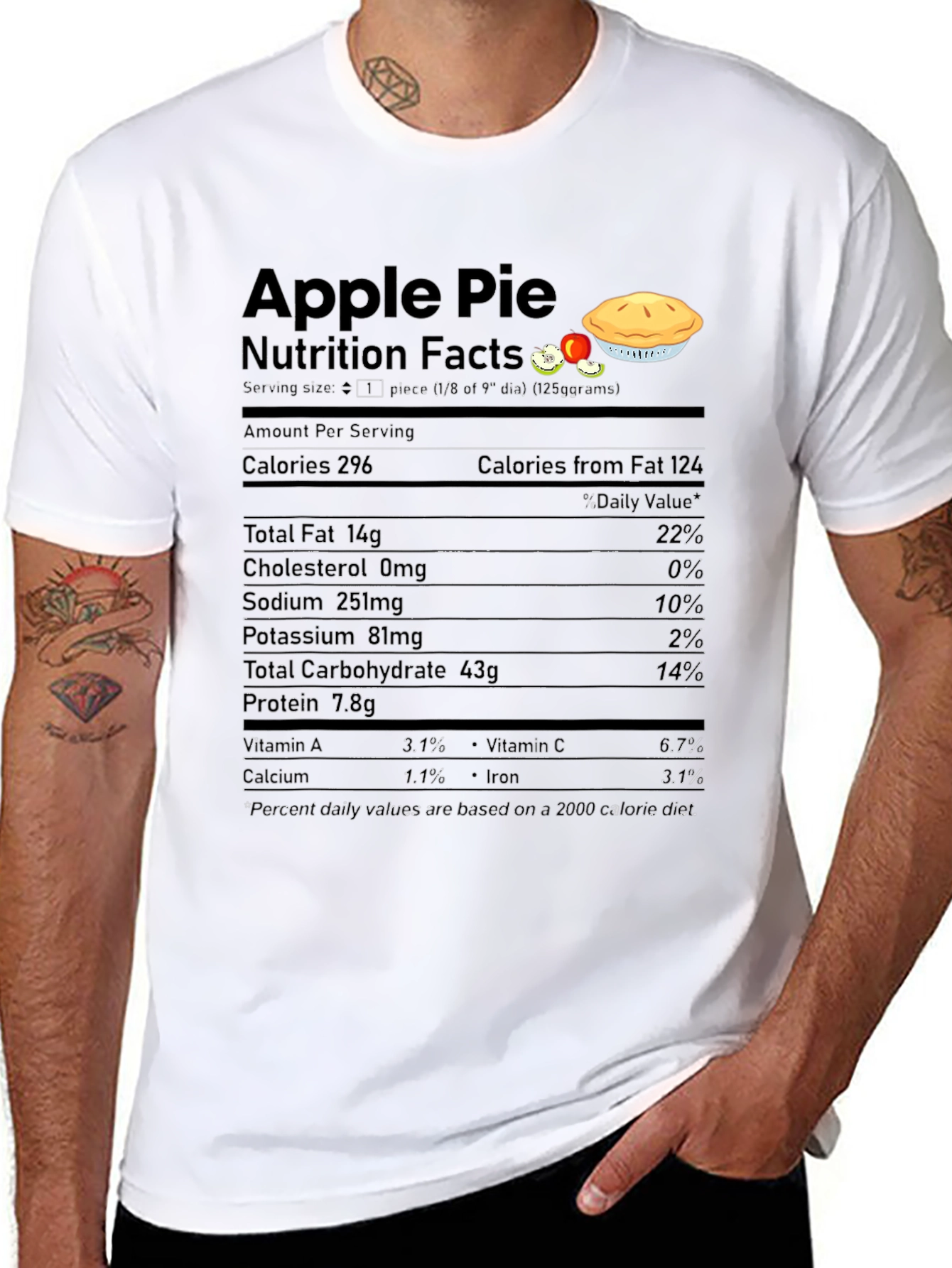 Apple Pie Nutrition Facts Graphic T-Shirt