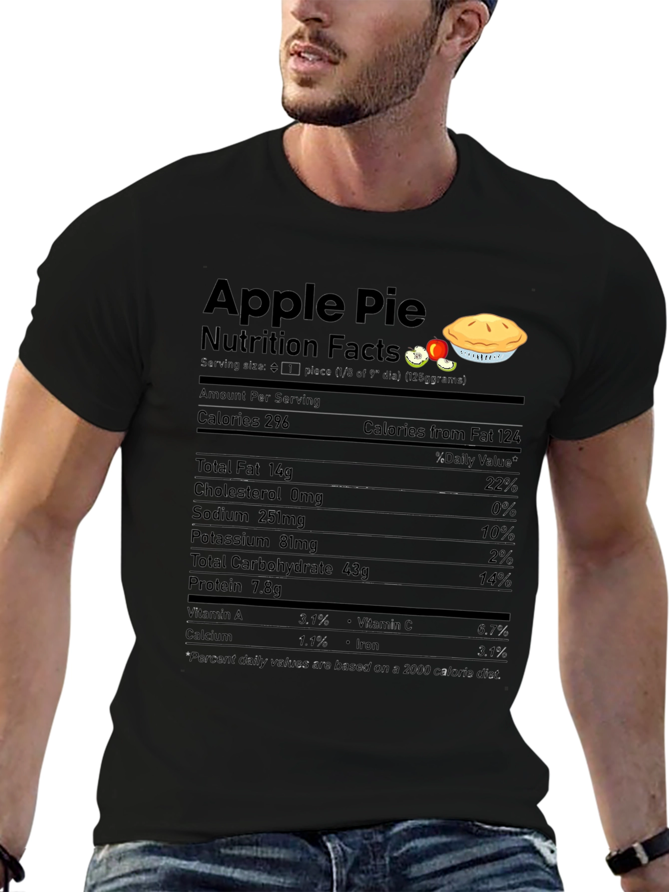 Apple Pie Nutrition Facts Graphic T-Shirt
