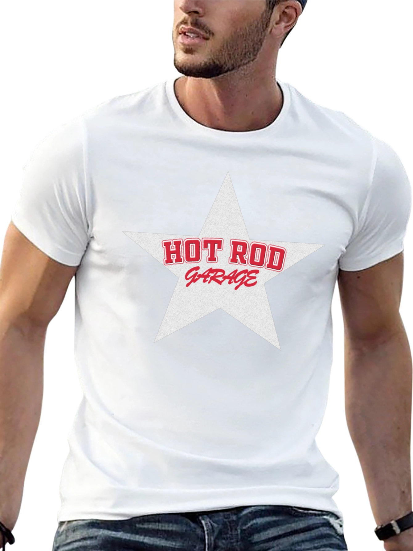 Hot Rod Garage Star T-Shirt - Classic Car Design