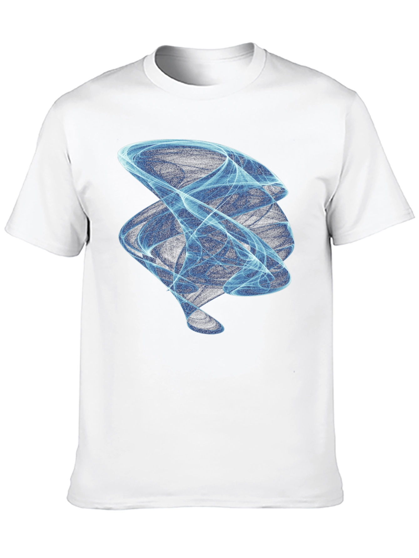 Abstract Blue Swirl Graphic Tee - Modern Black T-Shirt