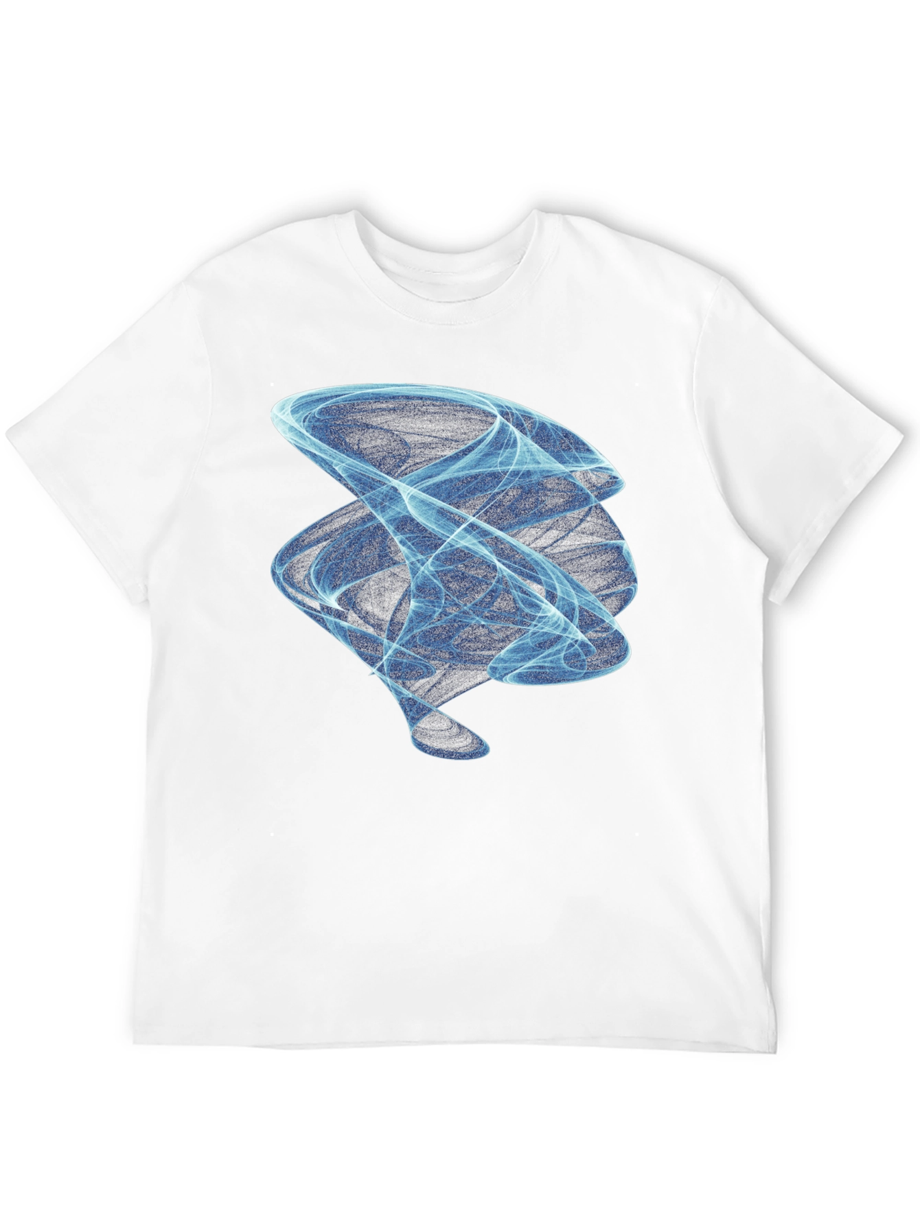 Abstract Blue Swirl Graphic Tee - Modern Black T-Shirt