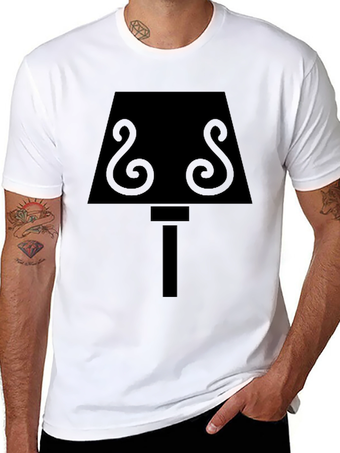 Abstract Lamp Graphic Tee - Black