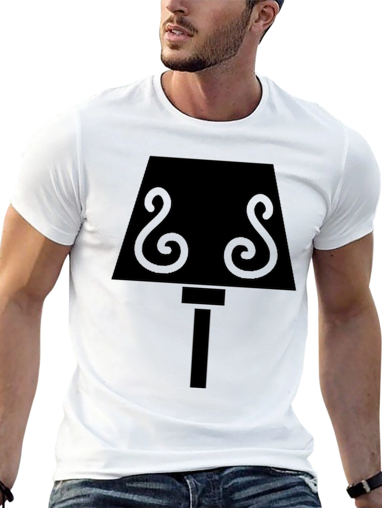 Abstract Lamp Graphic Tee - Black