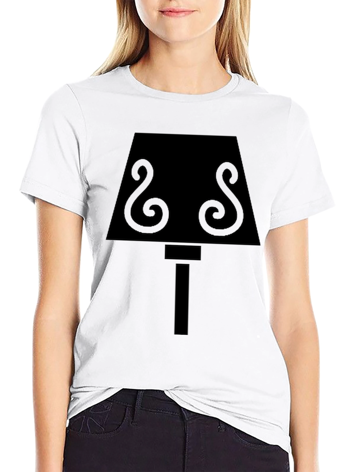 Abstract Lamp Graphic Tee - Black