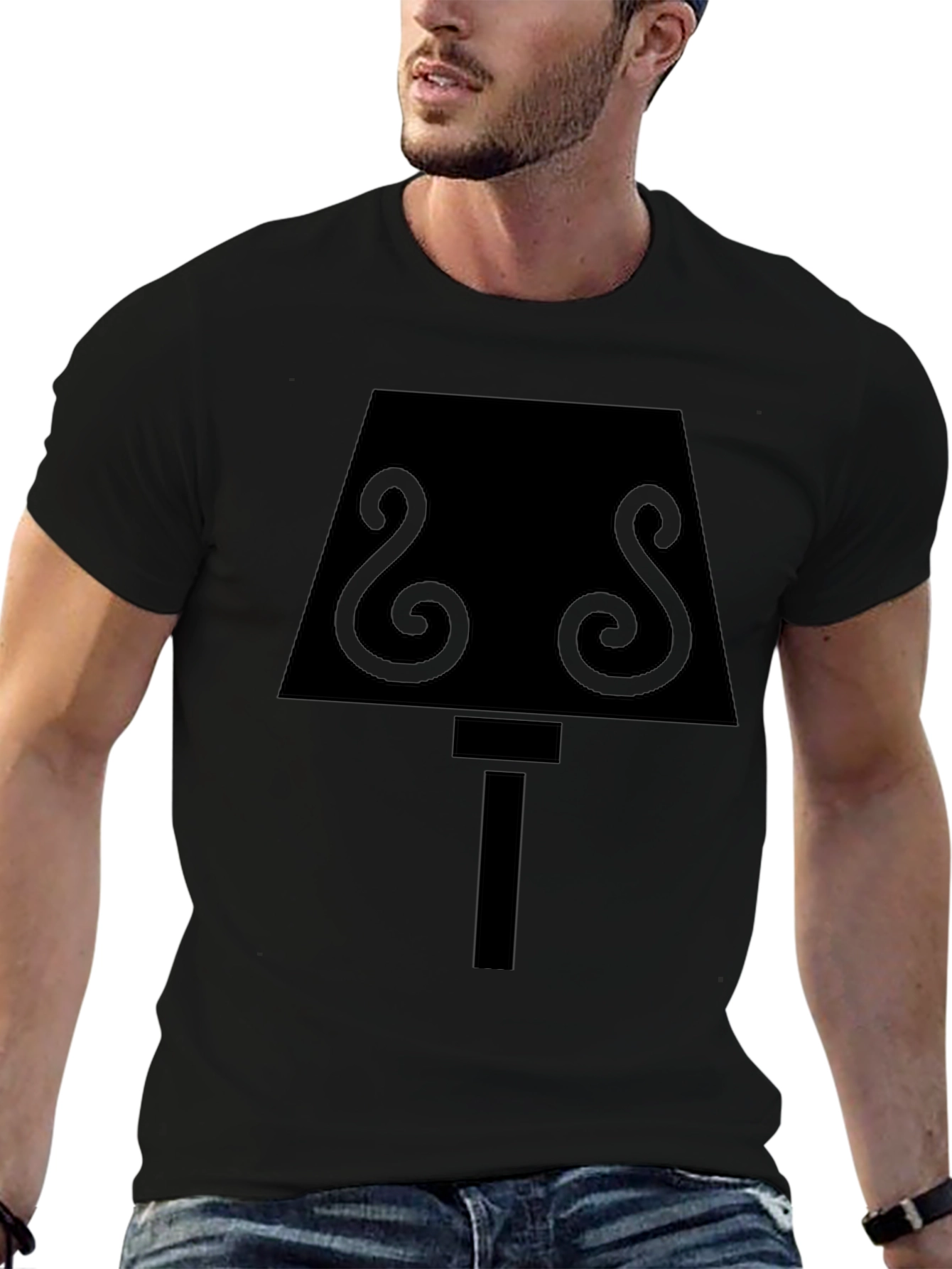 Abstract Lamp Graphic Tee - Black