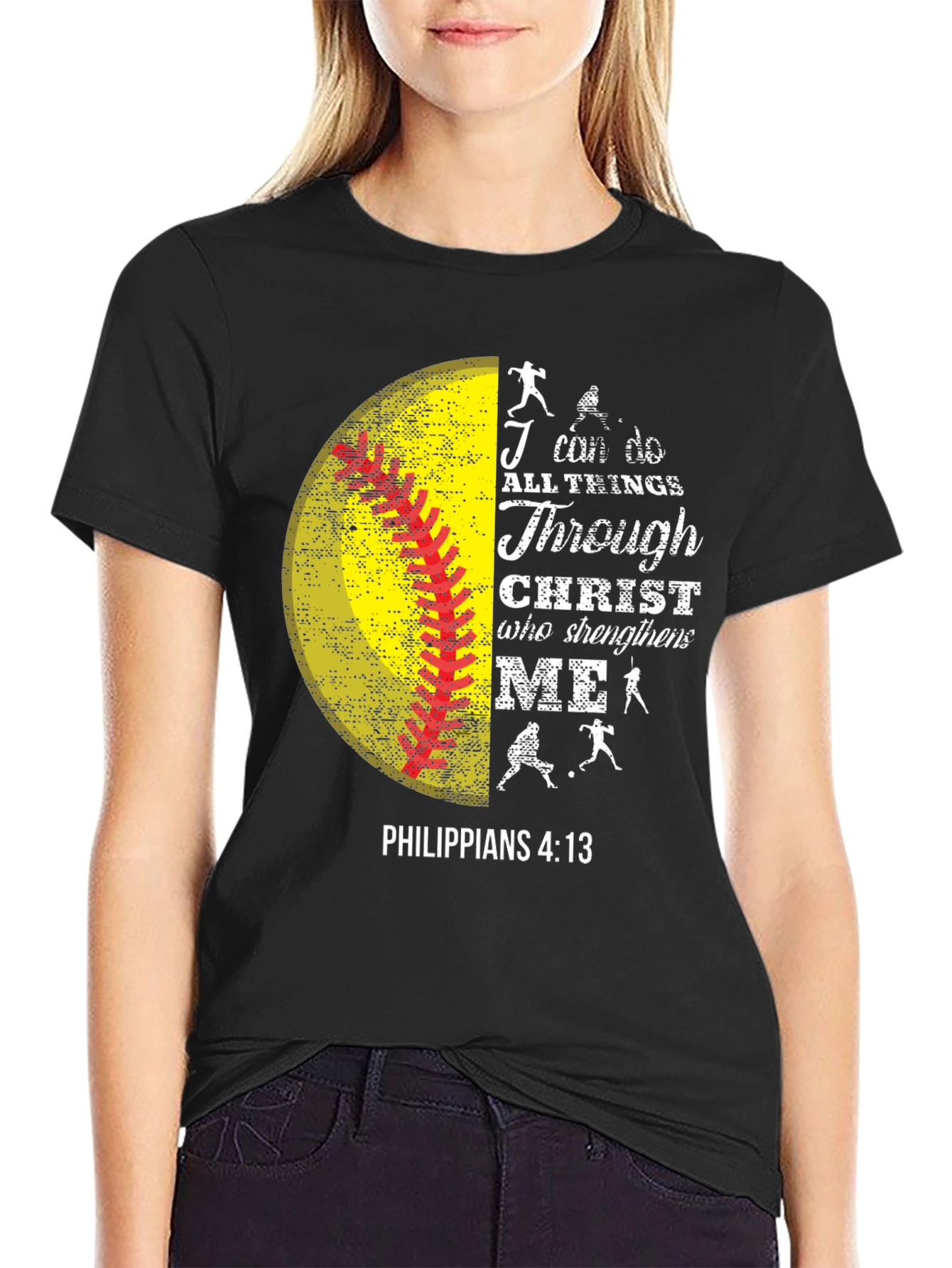 I Can Do All Things Christian Softball T-Shirt