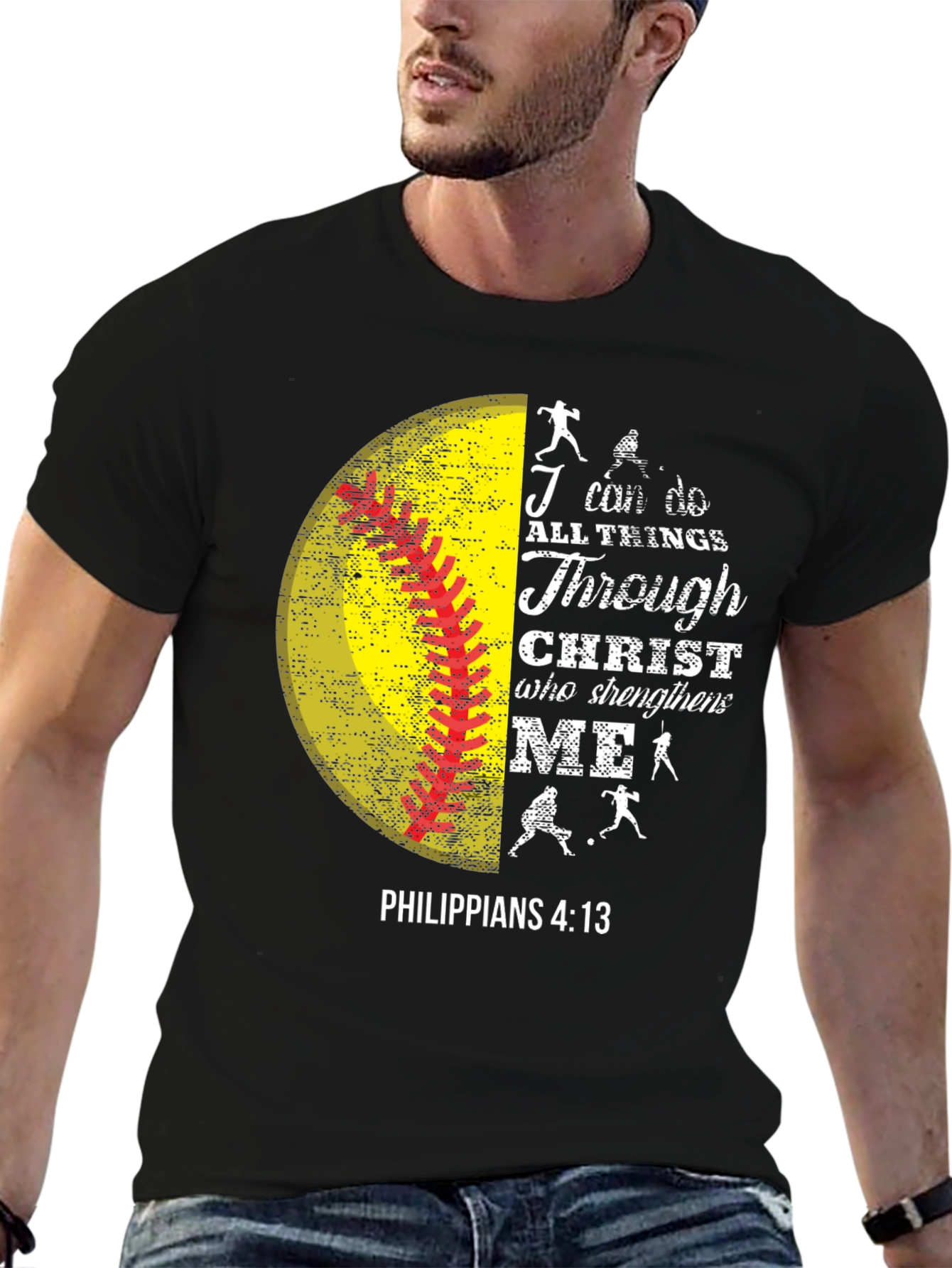 I Can Do All Things Christian Softball T-Shirt