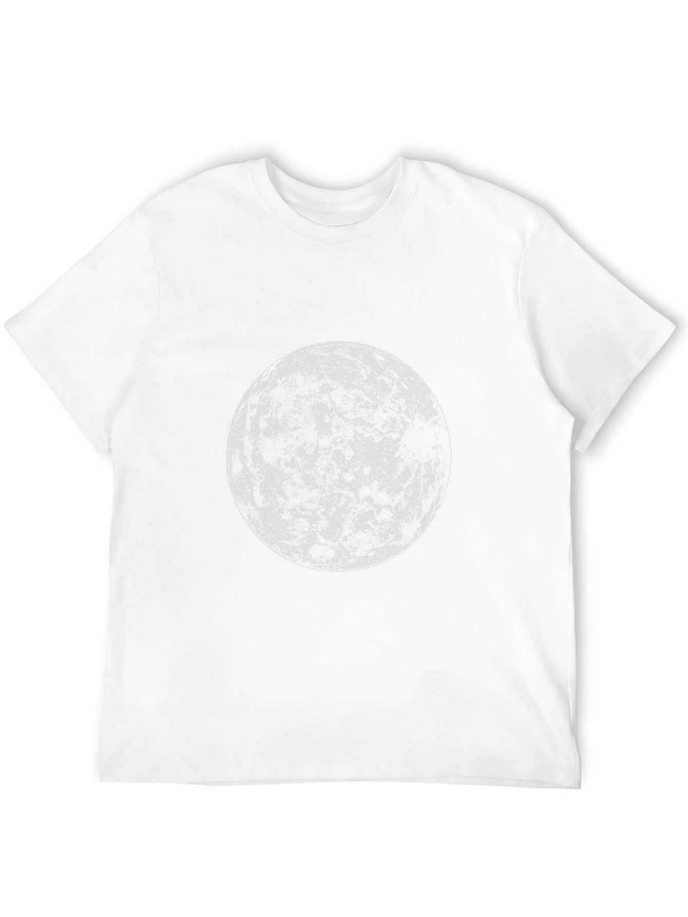 Abstract Moon Graphic Tee - Black Cotton Blend