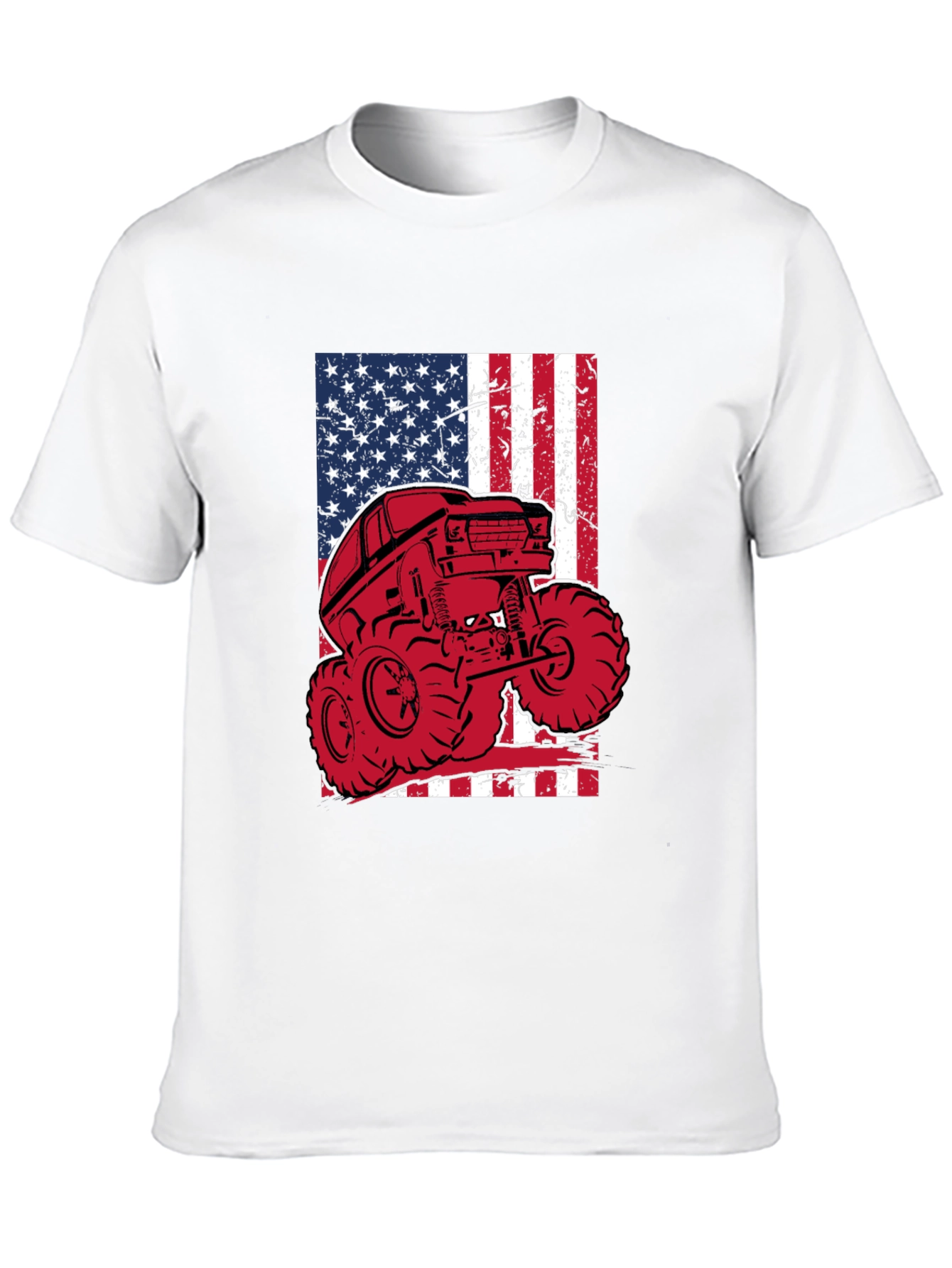 American Flag Monster Truck Graphic Tee