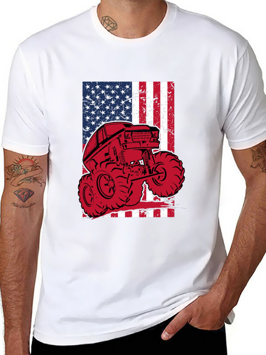 American Flag Monster Truck Graphic Tee