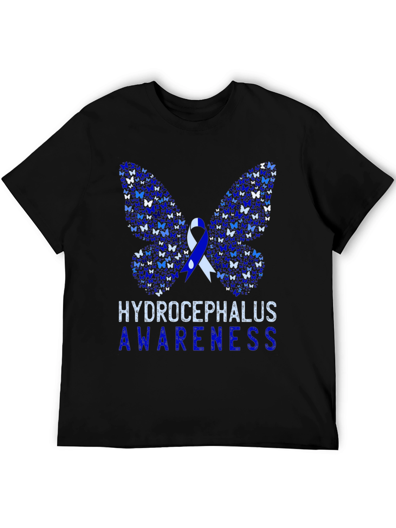 Hydrocephalus Awareness Butterfly Ribbon T-Shirt