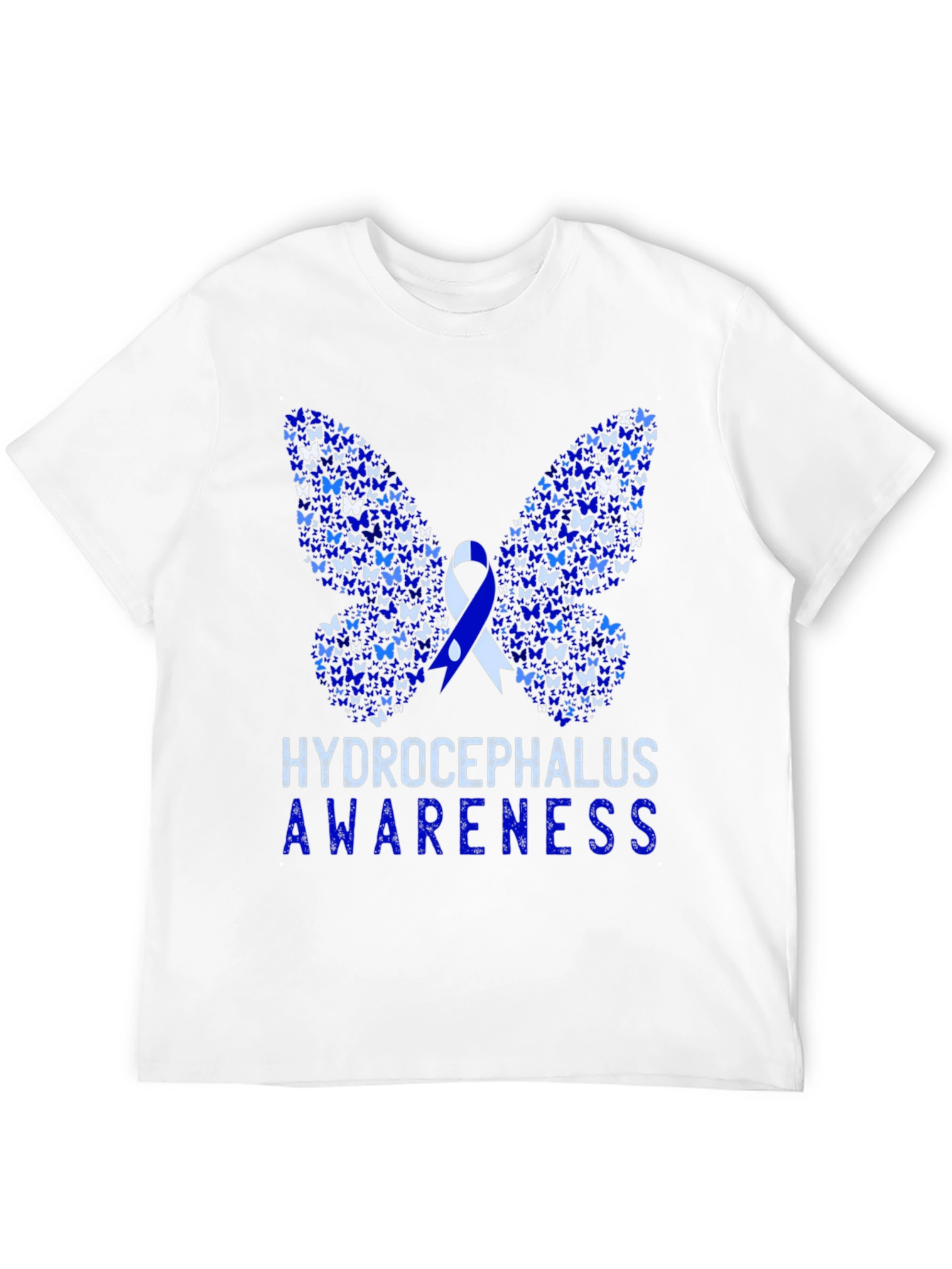 Hydrocephalus Awareness Butterfly Ribbon T-Shirt