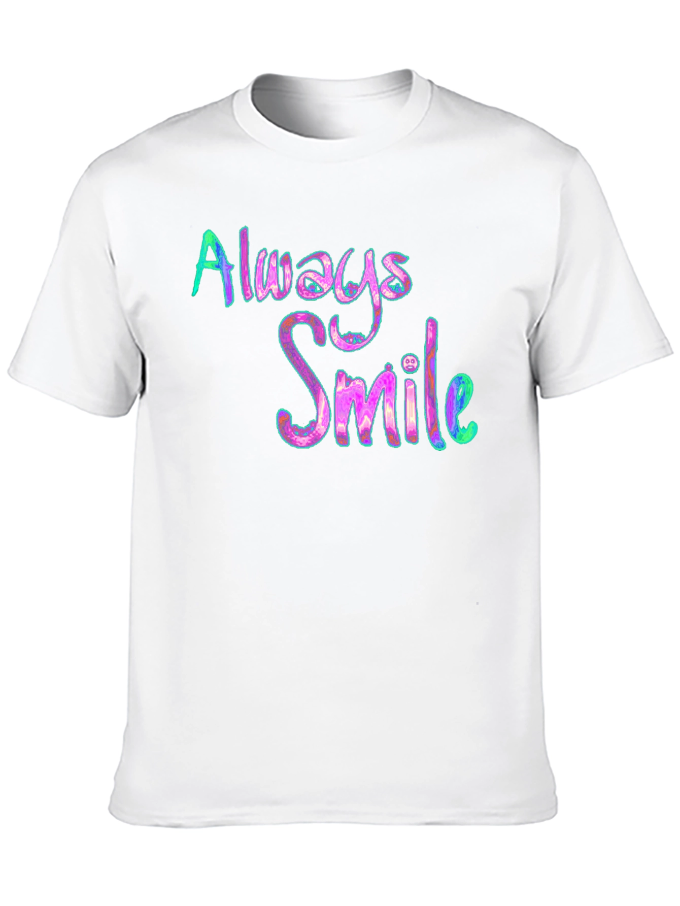 Always Smile Graphic Tee - Black Cotton Blend