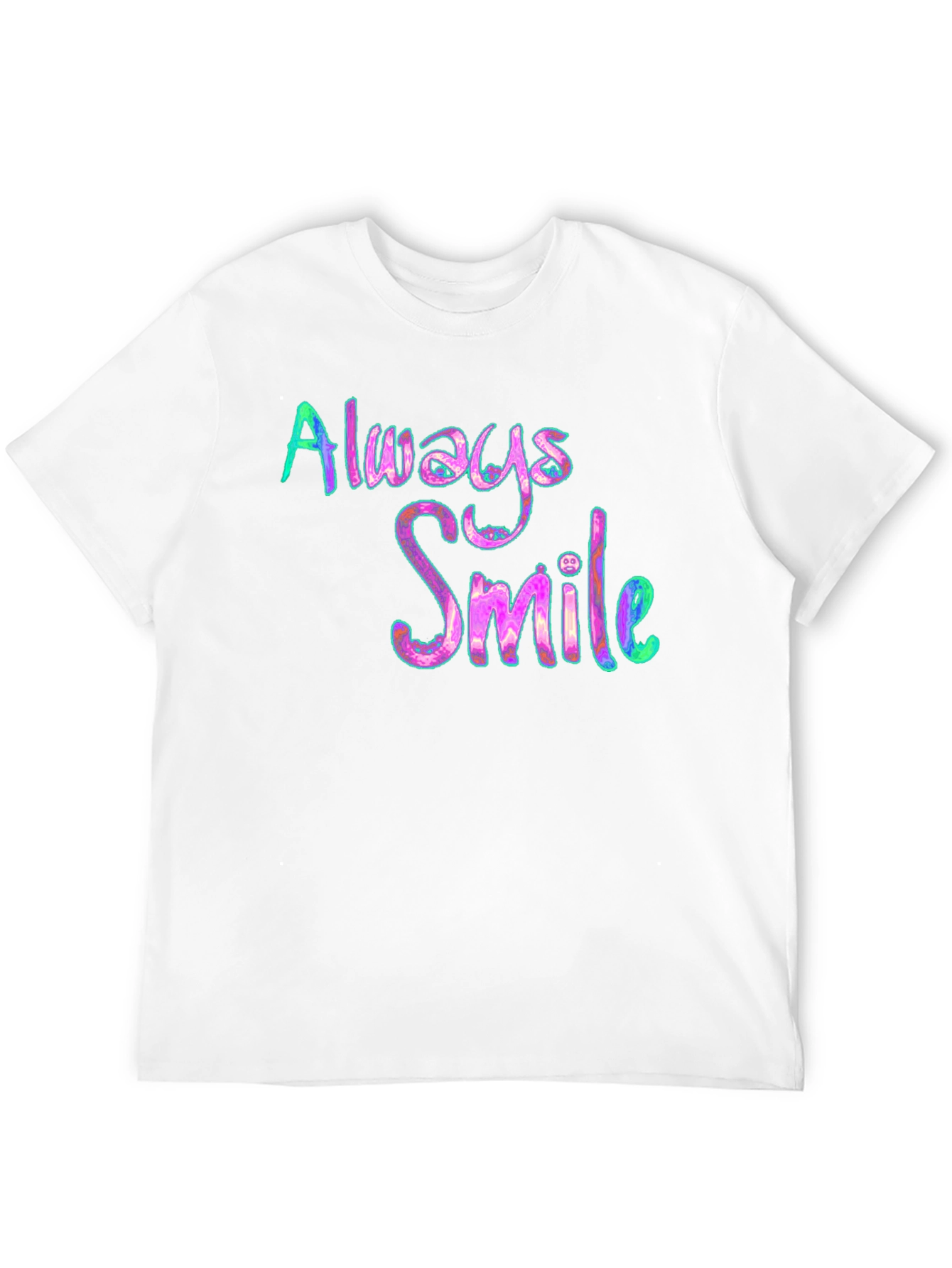 Always Smile Graphic Tee - Black Cotton Blend