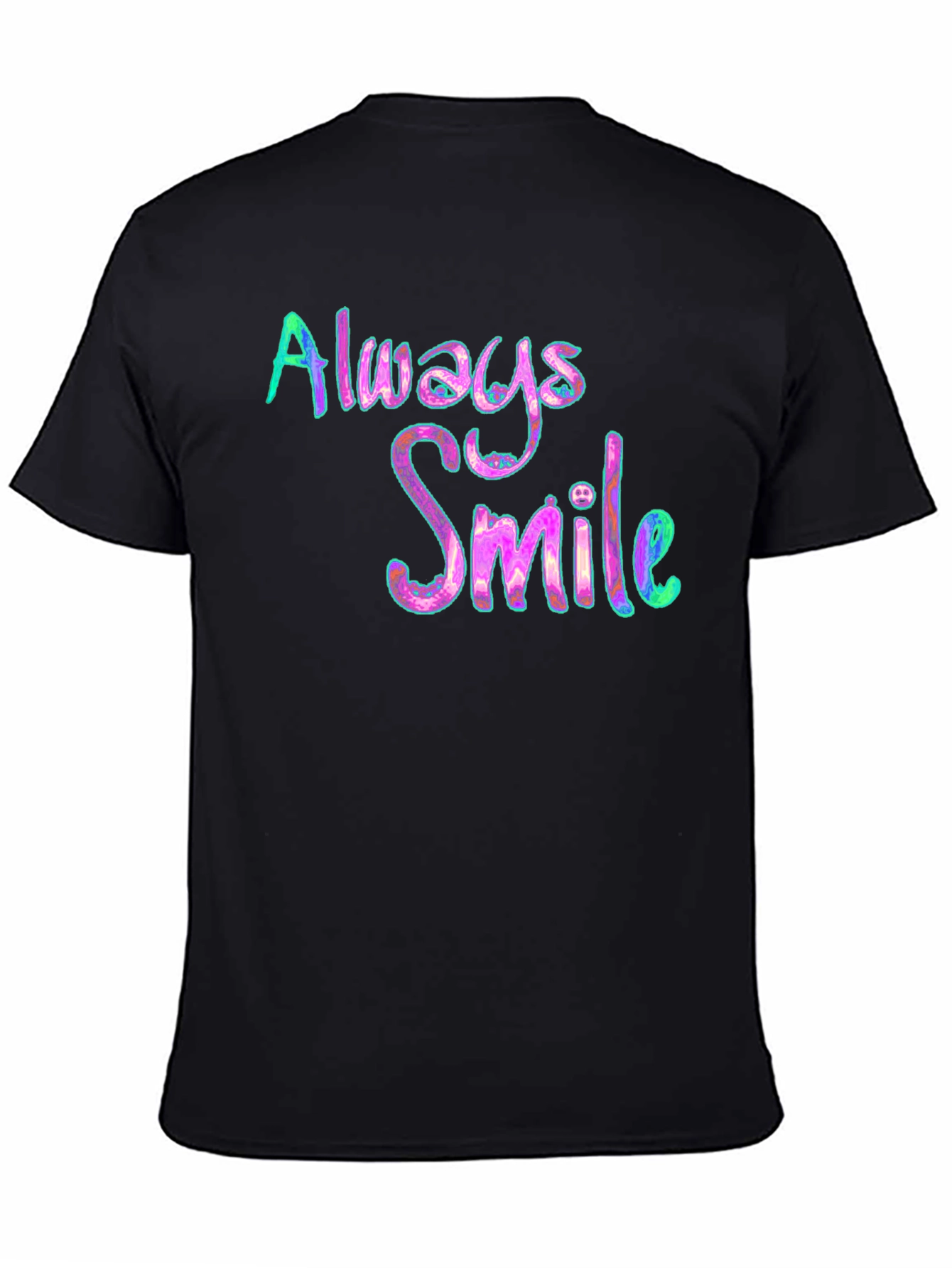 Always Smile Graphic Tee - Black Cotton Blend