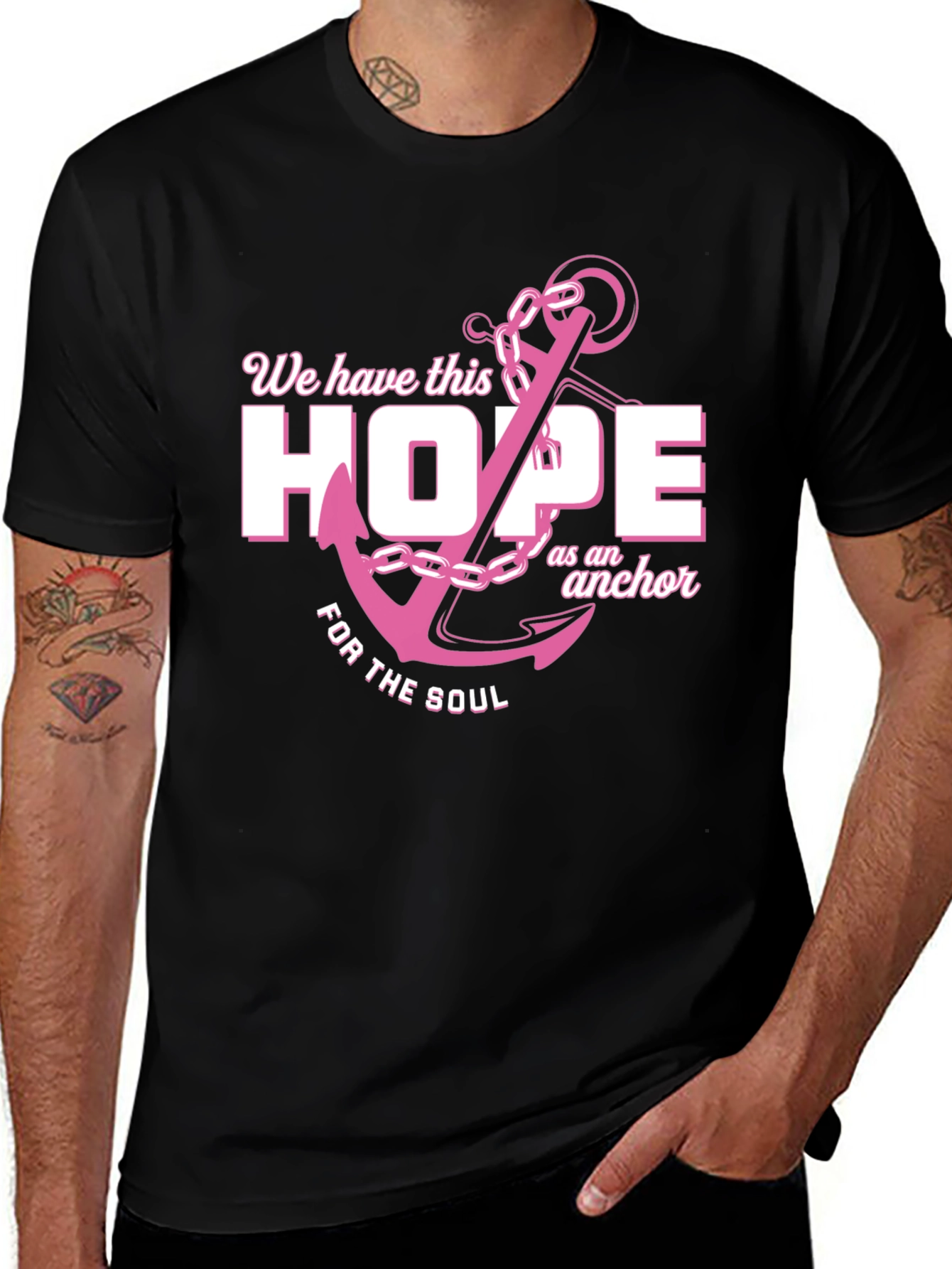Hope Anchor T-Shirt - Black Graphic Tee