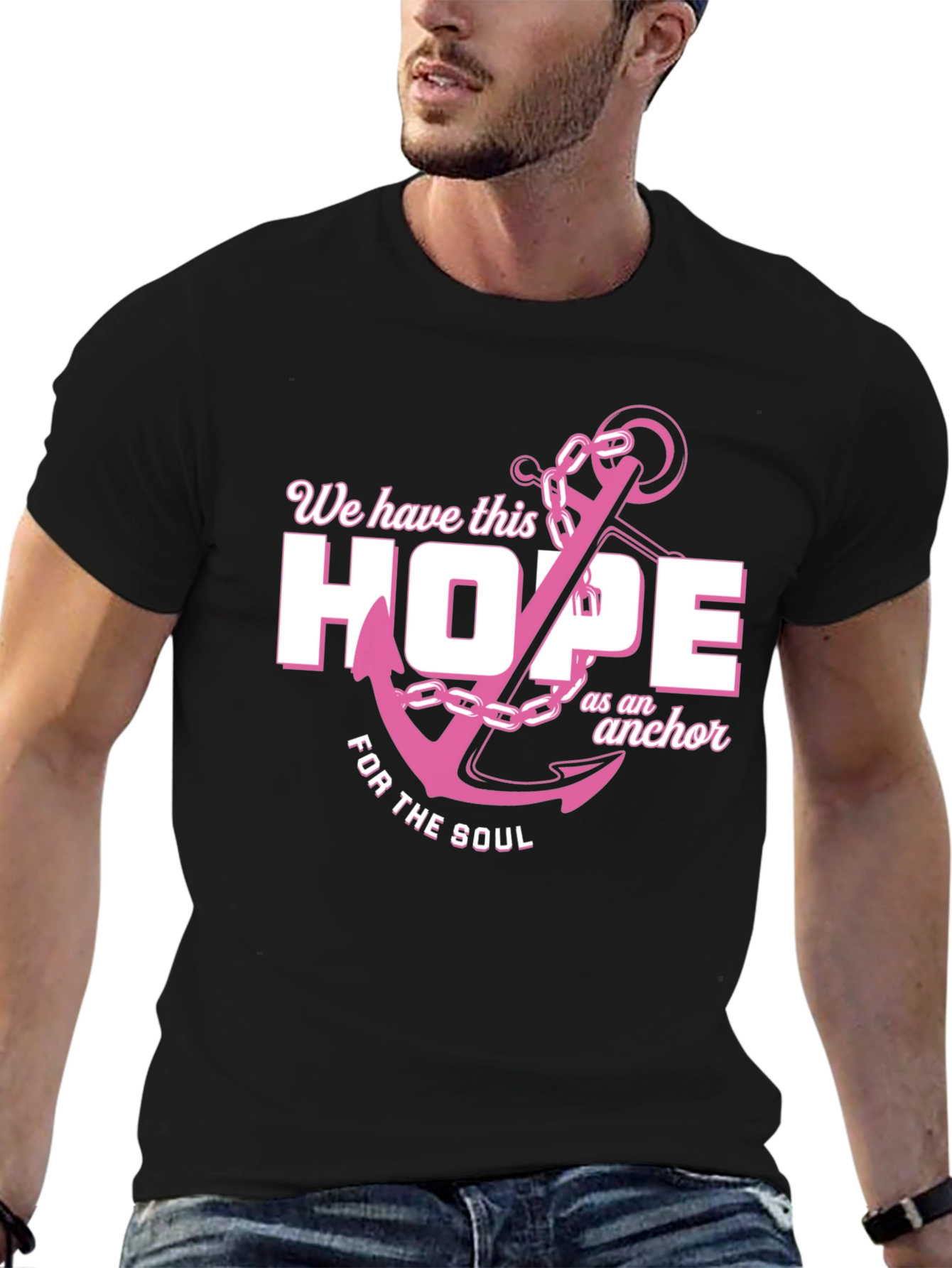 Hope Anchor T-Shirt - Black Graphic Tee