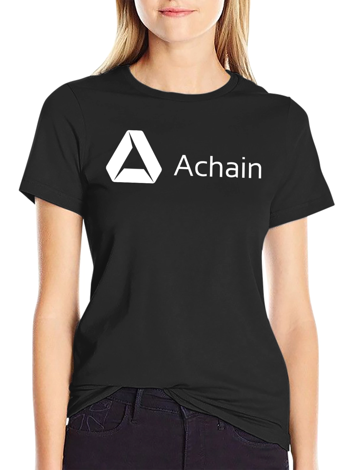 Achain Black T-Shirt - Crypto Enthusiast Apparel
