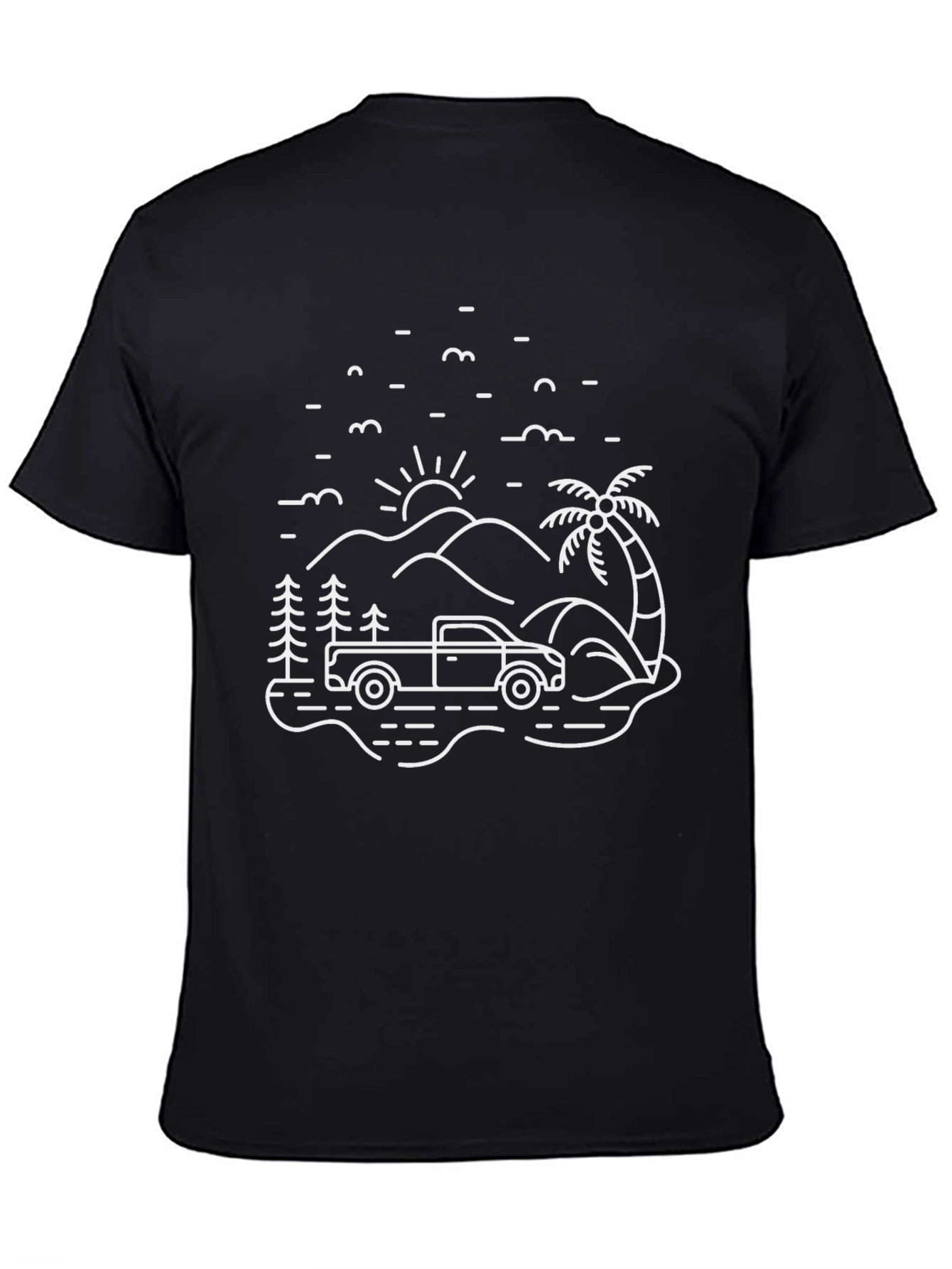 Adventure Truck Graphic Tee - Black Cotton T-Shirt