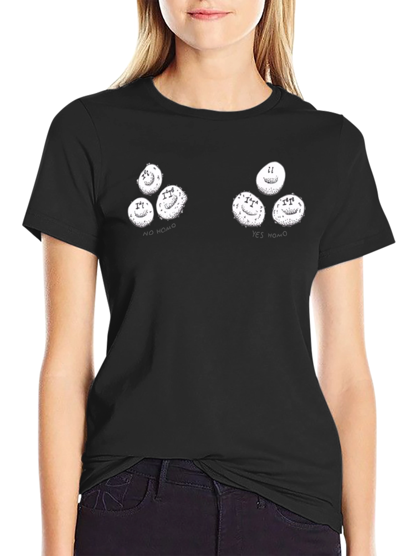 Humorous Yes Homo & No Homo Graphic T-Shirt