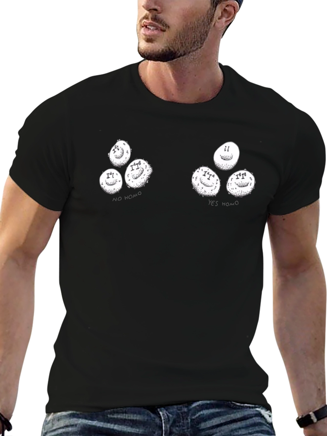 Humorous Yes Homo & No Homo Graphic T-Shirt