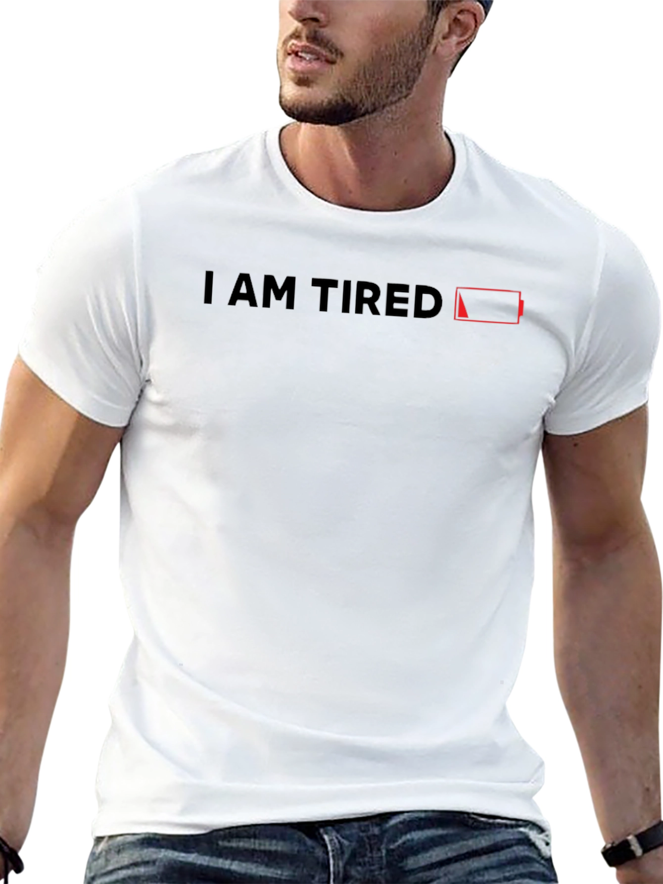 I Am Tired Graphic Tee - Low Battery T-Shirt