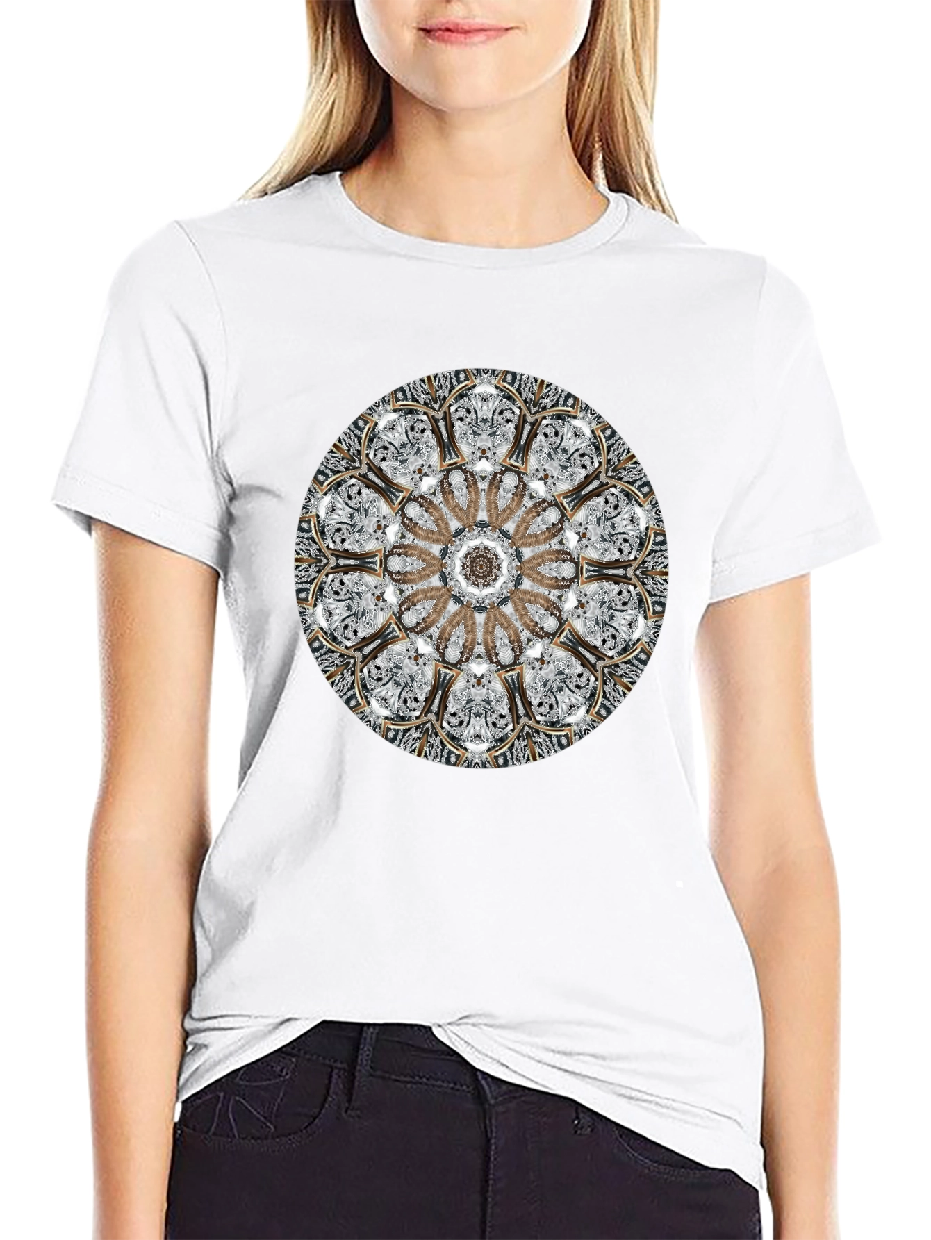 Abstract Mandala Graphic Print T-Shirt