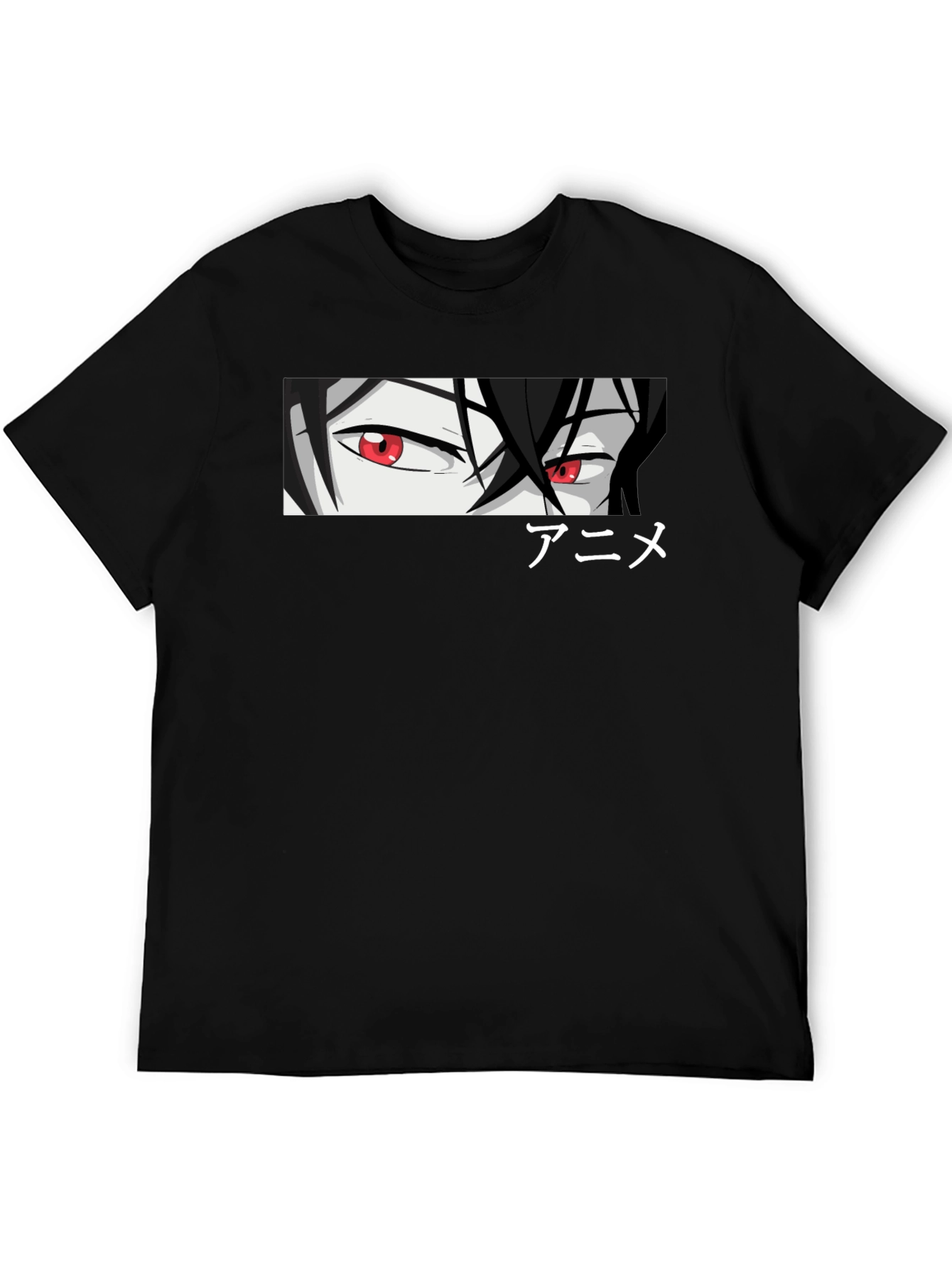 Anime Eyes Graphic Black T-Shirt